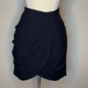 Esley Black Asymmetrical Skort Pleated Ruched Mini Skirt Y2K Size M
